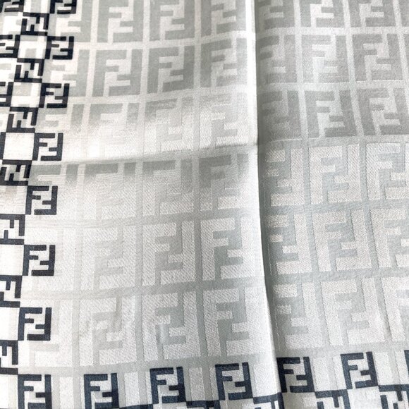 Vintage Fendi Cotton Scarf with Embroidered Logo - Picture 8 of 13